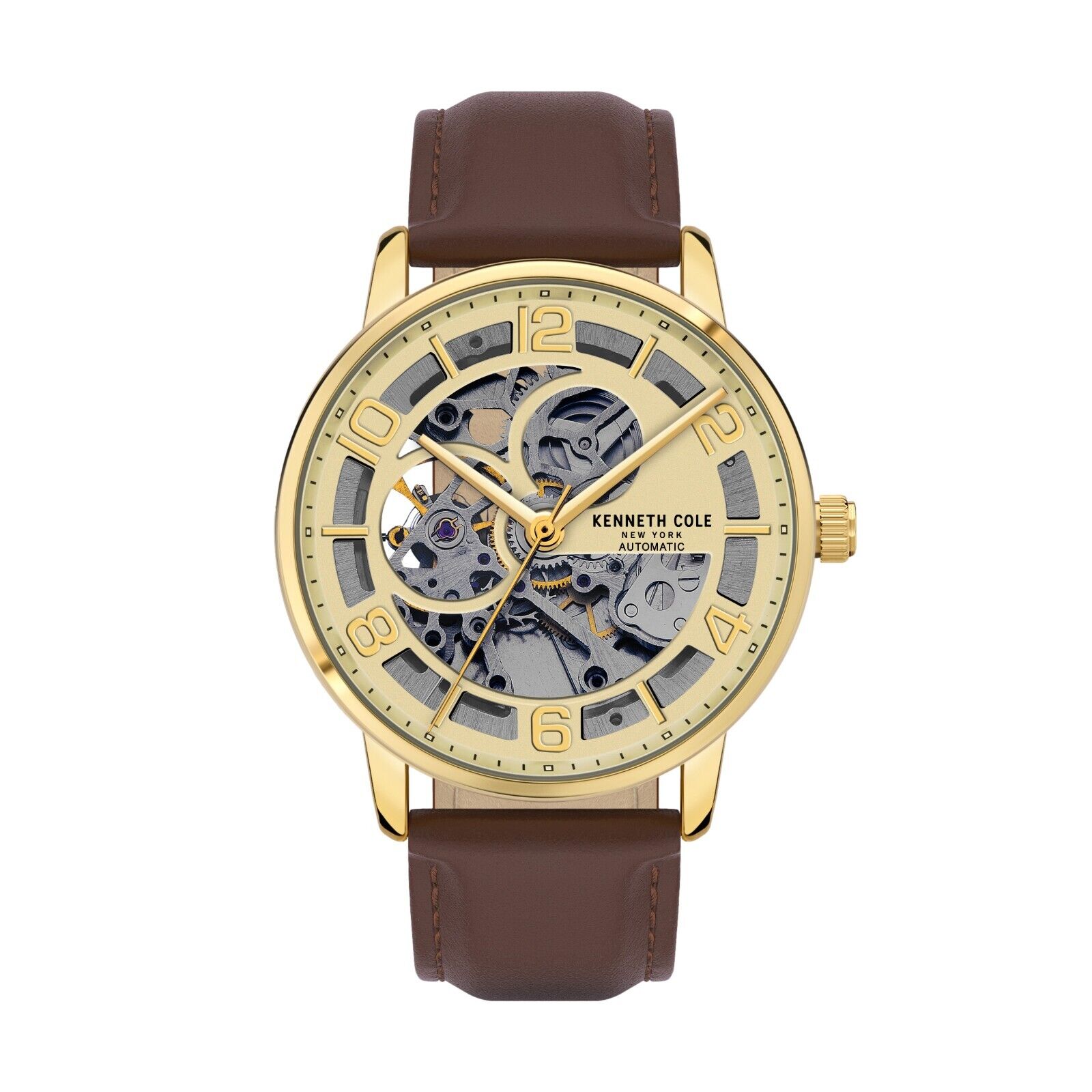 Kenneth Cole New York Men's Skeleton Automatic Watch Leather Kenneth Cole New York Men's Skeleton Automatic Watch Leather