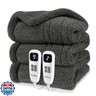 blunique Heated Blanket Electric Blanket King - Fast Heating Blanket Throw Dual Control Double Sided Sherpa with 10 Heating Levels and 2-10 Hours Auto Off, Mashine Washable, 90 x 100 Inches, Grey