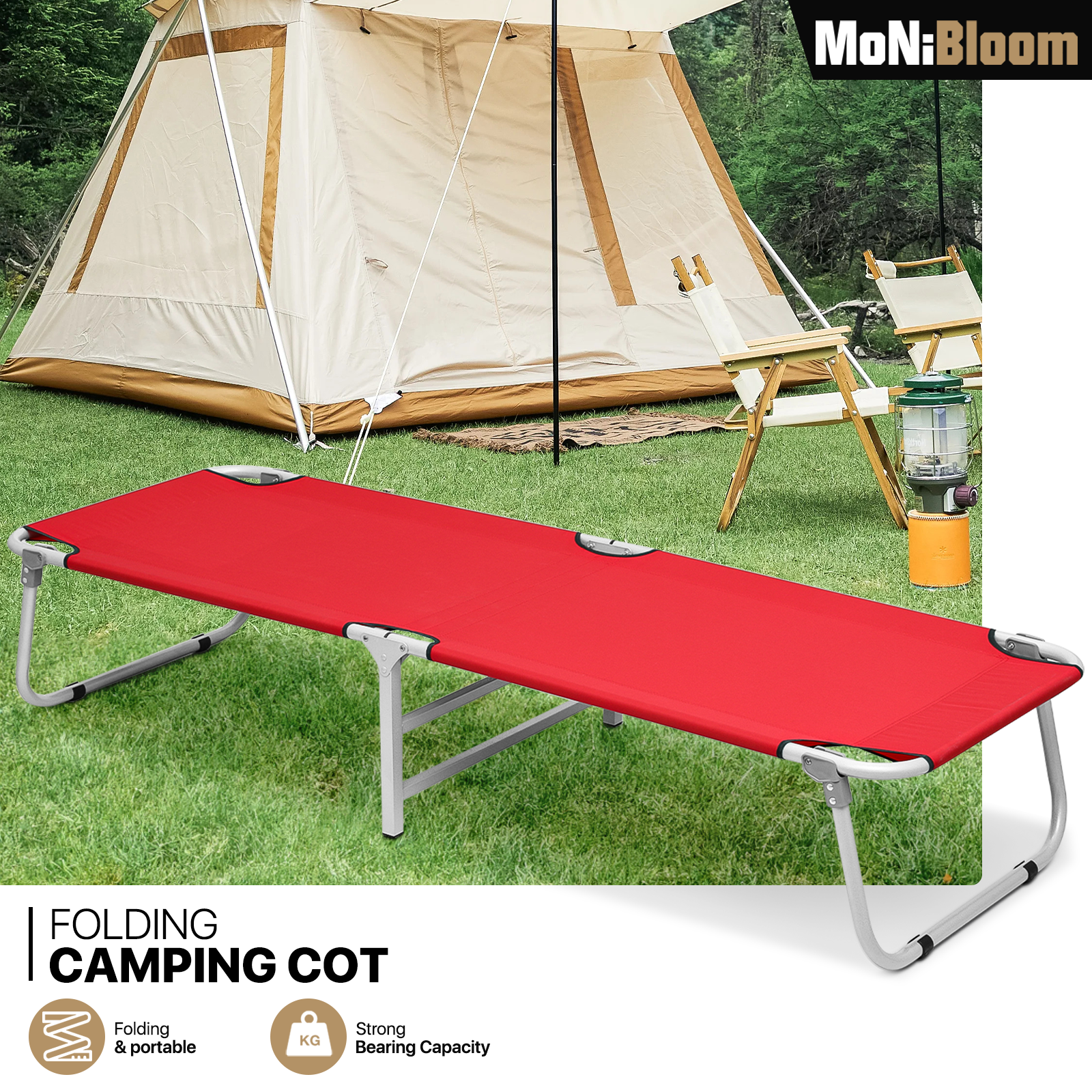 Foldable Recliner Portable Camping Bed W/carry Bag