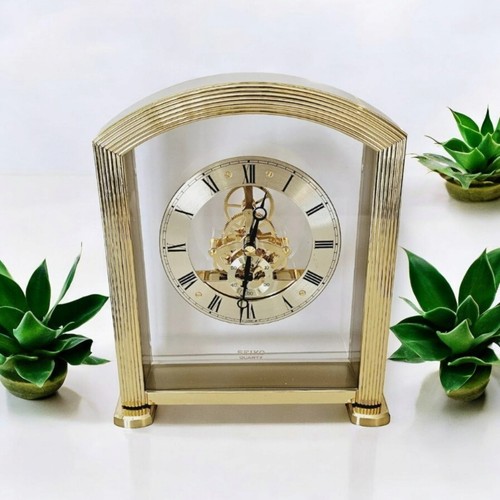 Seiko Brass Skeletonized Mantle Clock Japan #QAW102G | eBay