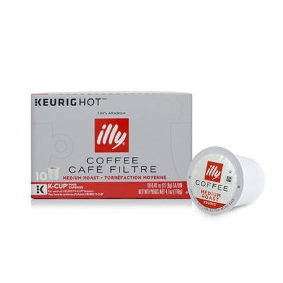 Illy Coffee Keurig K-Cups, Classico, Medium Roast K Cups 10 Count - FRESH, FAST