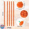 GOMALL 5Pcs Marigold Garland for Decoration,5 Feet Artificial Marigold Flowers Diwali Decorations for Home,Orange Artificial Marigold Heads for Diwali Party,Indian Weddings,Halloween,Wreath