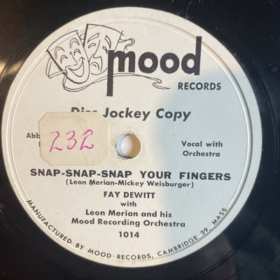 10'' 78 RPM-Fay Dewitt-Misirlou/Snap Snap Snap Your Fingers/Mood 1014