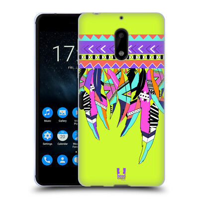 HEAD CASE DESIGNS NEON FEATHERS SOFT GEL CASE FOR NOKIA PHONES 1