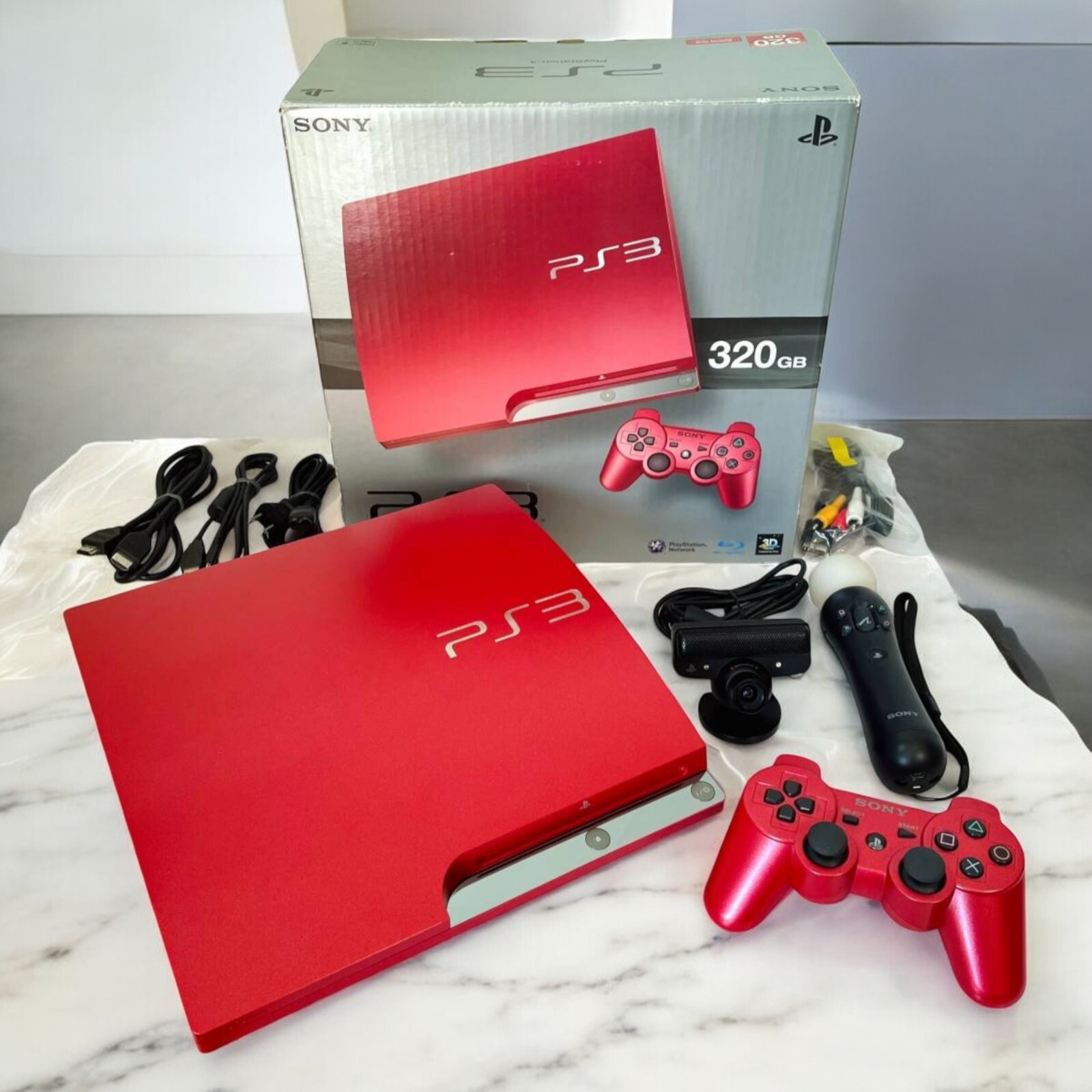 Sony PlayStation 3 PS3 Scarlet Red Console CECH 3000B 320GB
