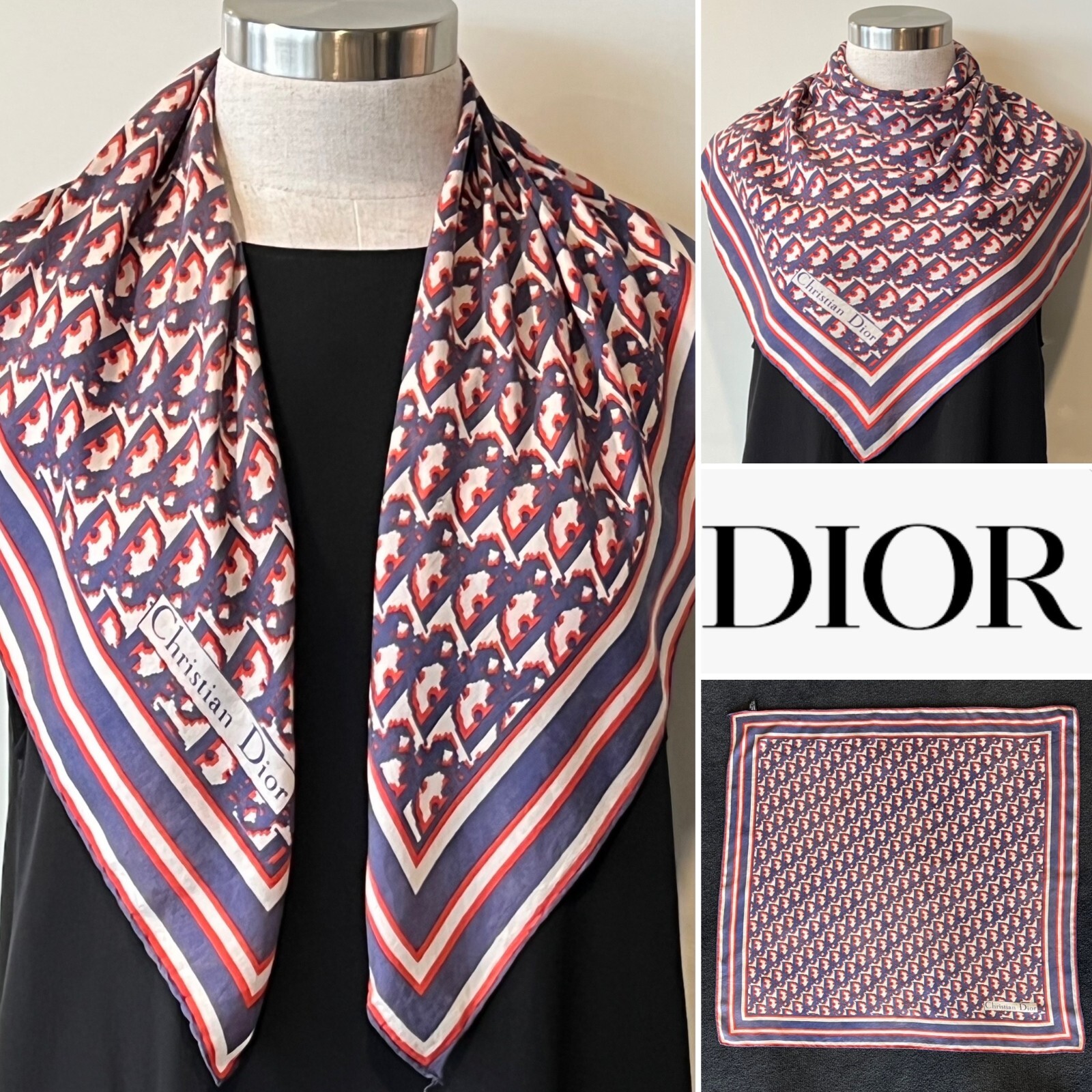 小物 AUTHENTIC VINTAGE CHRISTIAN DIOR SCARF Vintage Christian Dior Silk Scarf, Vintage Dior Scarf, Dior