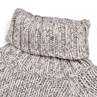 Pre-owned Brunello Cucinelli Men's Heavy Knit Cashmere Turtle Neck Sweater /pullover In Beige