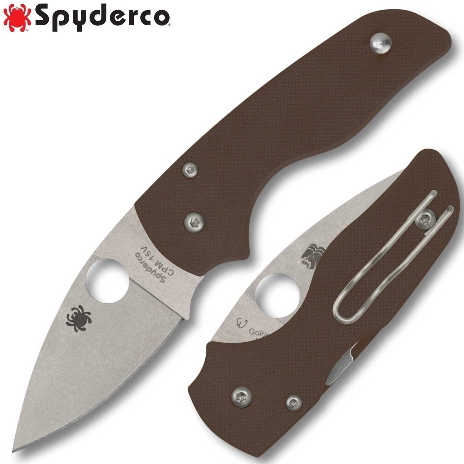 Spyderco Lil' Native Sprint Run CPM-15V Blade Brown G10 Handles