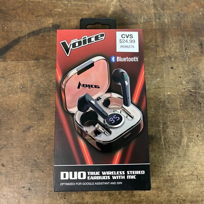 The Voice DUO True Wireless Stereo Earbuds W/Mic-Black Electronics, Bluetooth