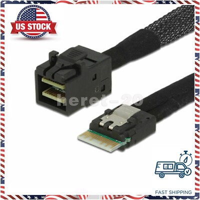 Slim Line SAS 4.0 SFF-8654 4i 38pin to HD Mini SAS 4i SFF-8643 36pin Cable 50cm