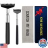 Oversized Back Scratcher Set, 2 Pack Portable Extendable Stainless Steel Telescoping Massage Tool, Gift/Stocking Stuffers for Men Women