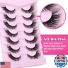 Lashes Natural Look Cat Eye False Eyelashes Wispy Fox Eye Lashes Wispy 15mm 6D Volume Strip Fake Eyelash Extension Look by PHKERATA, 7 Pairs Pack