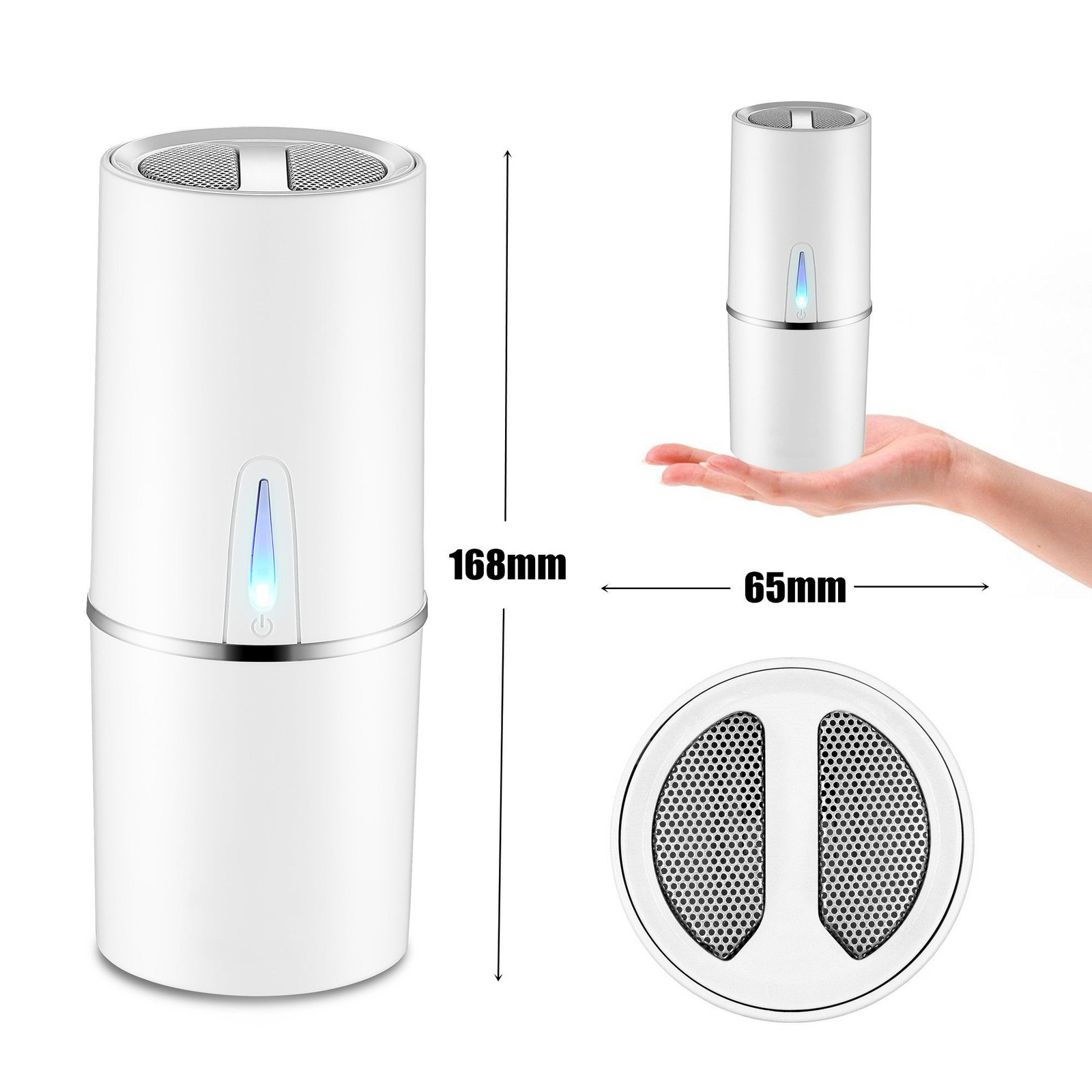 Car Air Purifier Freshener Ionizer W/Carbon Filter &Negative Ions