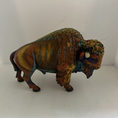  Bison Buffalo Large Resin Figurine 6 1/4''H 9 1/4''W Native American Decoration