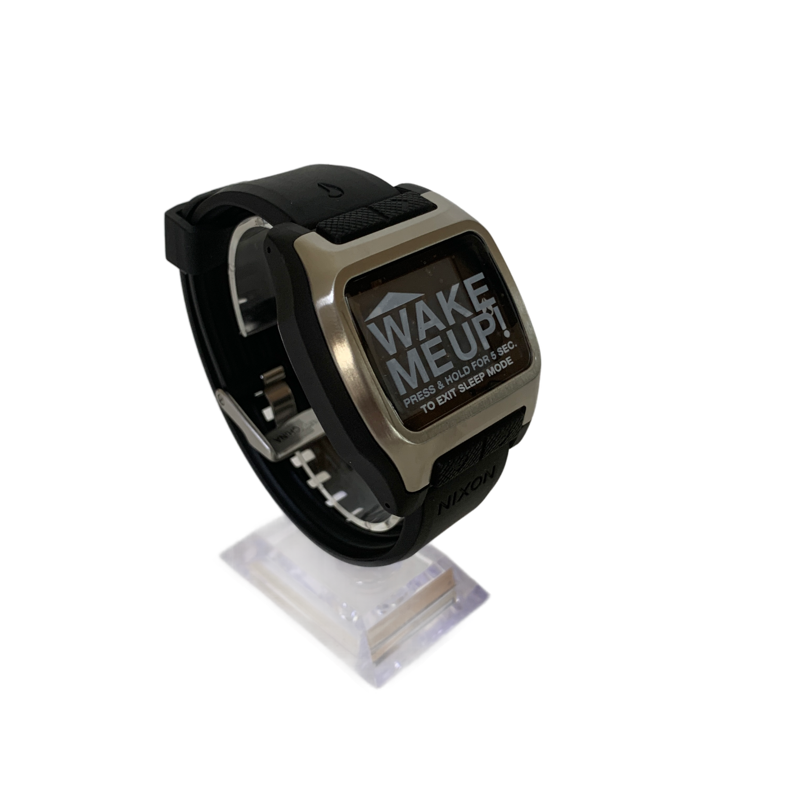 Pre-owned Nixon High Tide Men's Digital Surfing Watch Quartz Silver Resin Silicone Band