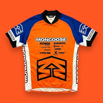 Vtg Cycling Jersey Pearl Izumi Mongoose 2006 XL Orange y2k Short Sleeve