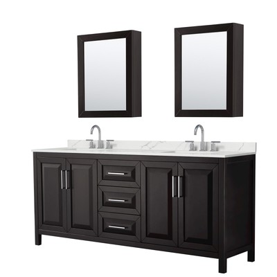 Wyndham Collection WCV252580D-QTZ-US3MED Daria 80'' - Dark Espresso / Giotto