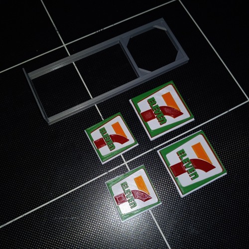 7/Eleven  HO scale Pole and signs Double Sided With Store Front Signs 1:87 Scale