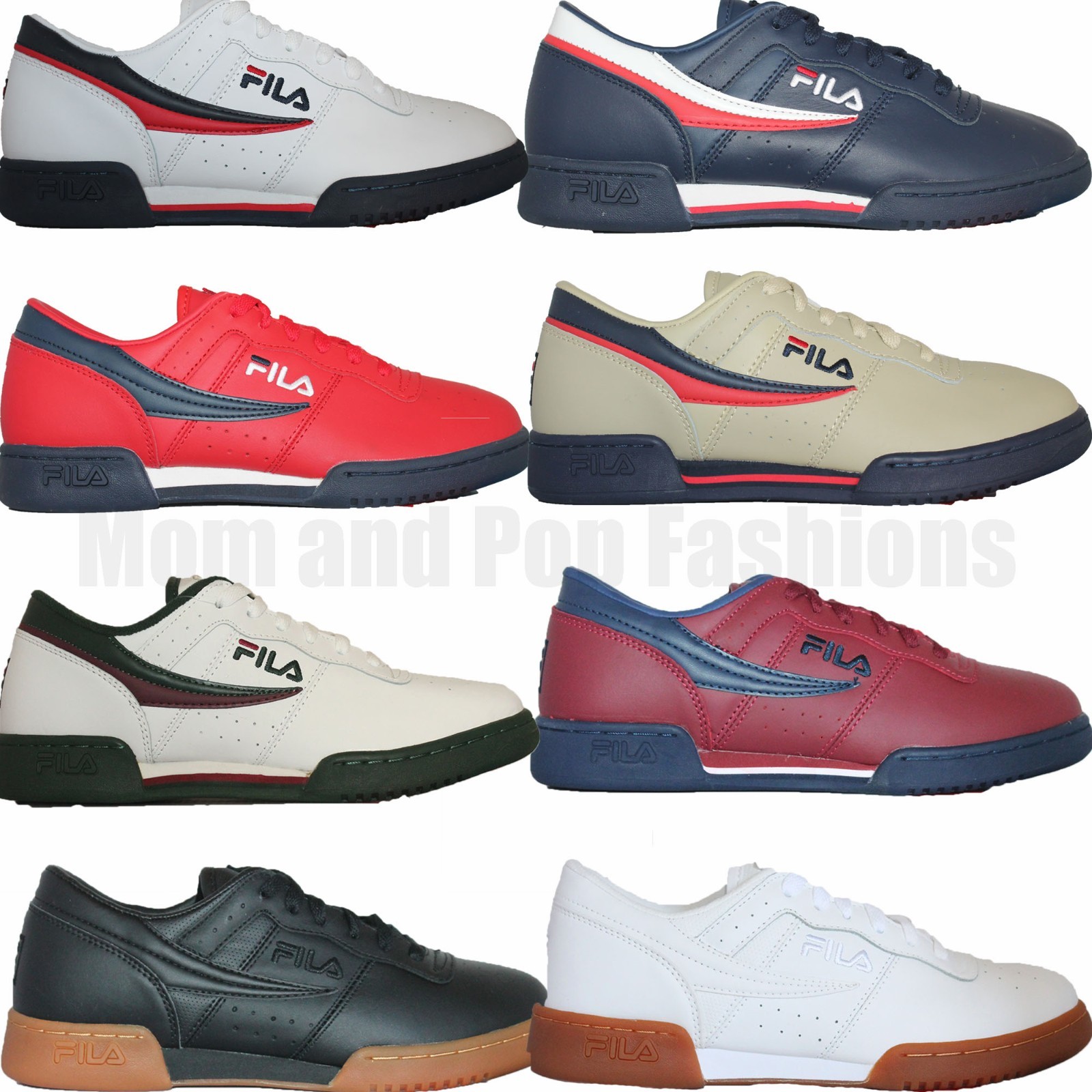 Mens Fila Original Fitness Classic Retro Casual Athletic Shoes White Navy Red|eBay Direct Shop - イーベイダイレクトショップ