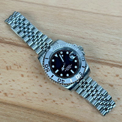 40mm Custom Black Yachtmaster Style Dive Mod Watch No Logo - NH35 Automatic