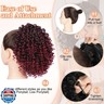 Lommel Drawstring Ponytail for Black Women,10 Inch Ponytail Extension for Black Women Curly Pony Tails Hair Extensions for Girls Afro Kinky Curly Hair Pieces for Daily Use(Omber Burgundy)