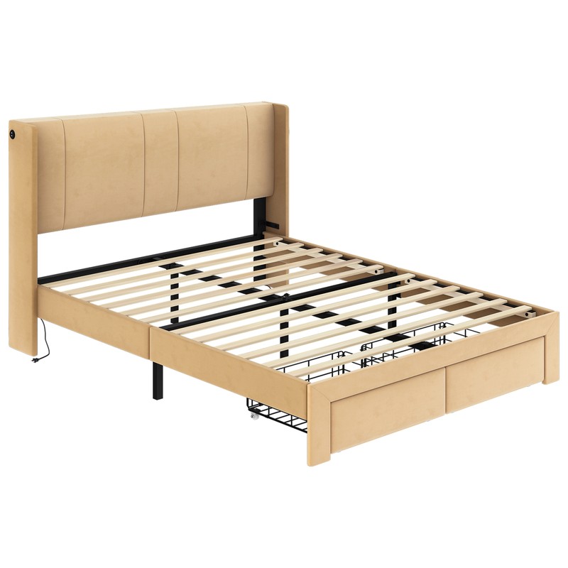W/headboard Built-in 2 Usb Charging W/storage Drawers