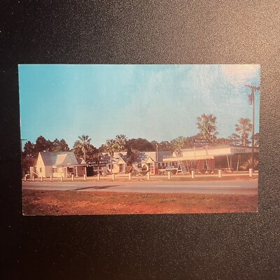 Blue & White Motel & Restaurant St. Augustine Florida Vintage Postcard B38