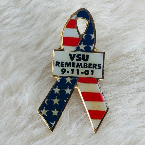Valdosta State University Sept 9/11 Remembrance USA Flag Ribbon Lapel Pin