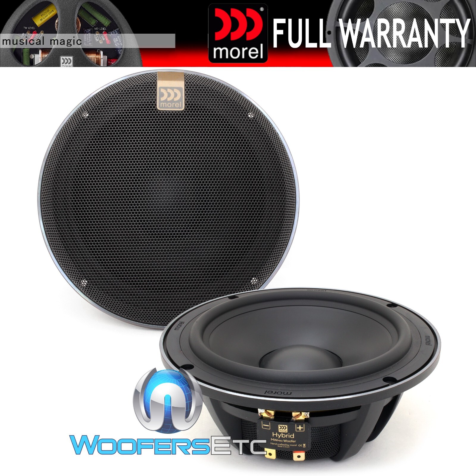 Morel ECW 536 5インチウーファー Morel midbass and bass speaker drivers