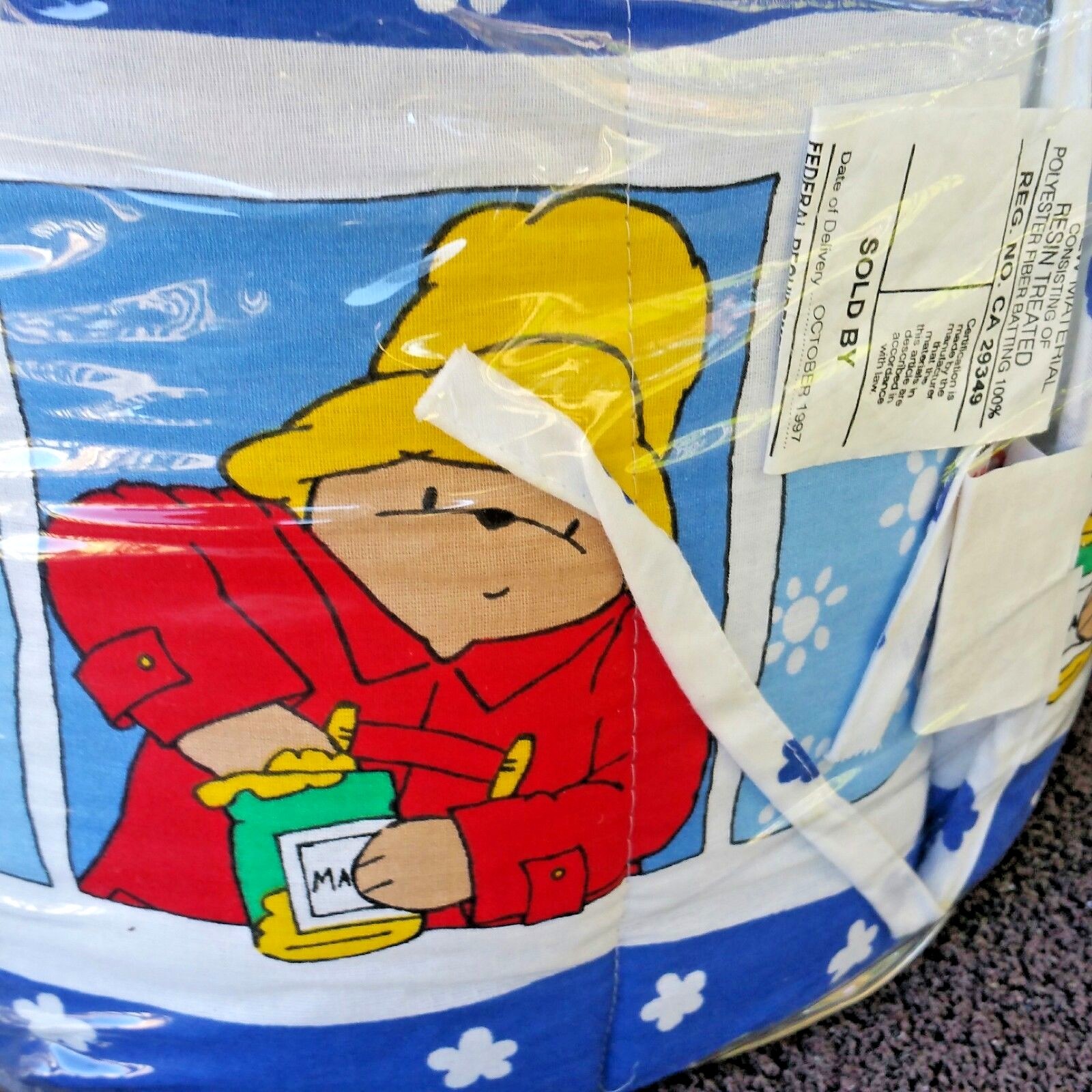 Paddington Bear Baby Crib Bumper Vintage 90s Martha Stewart Baby Collection