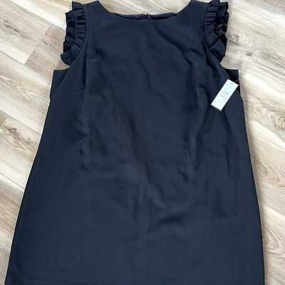 NWT Jessica Howard Dress Black Flutter Ruffle LBD Size 22