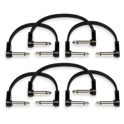 Hosa Flat Guitar Patch Cable - Molded Low-Profile Right-Angle - 6 Inch Length -