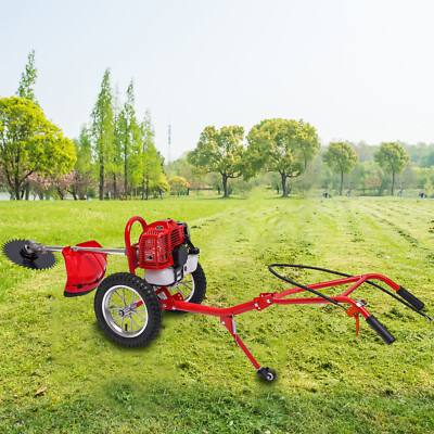 2-Stroke 49CC Gas Mower Grass Trimmer Brush Cutter Hand Push Weeding Machine