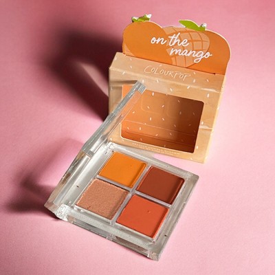 ColourPop On the Mango Eyeshadow Quad Palette Orange Coral Sienna Matte Shimmer