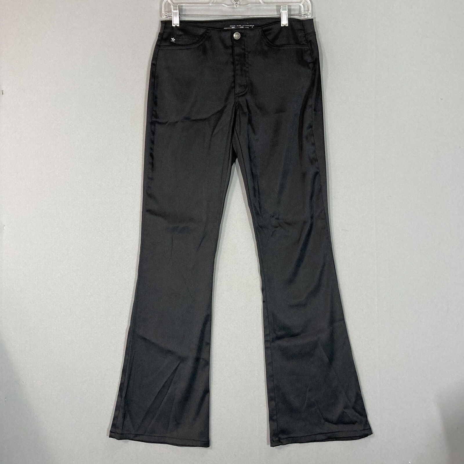 VTG Y2K 2000s 90s TYTE Wet Look Black Flare Pants Bellbottom