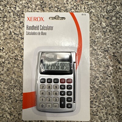 Xerox XRX-150 Silver/Black Handheld 10 Digit Calculator Office Math New (144)