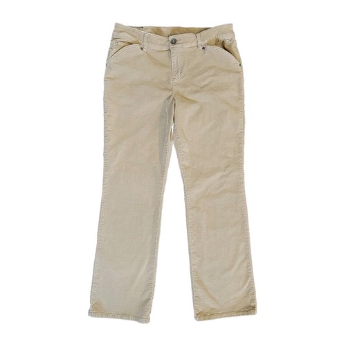 Ruff Hewn Khaki Beige Velvet Pants Straight Leg Womens Size