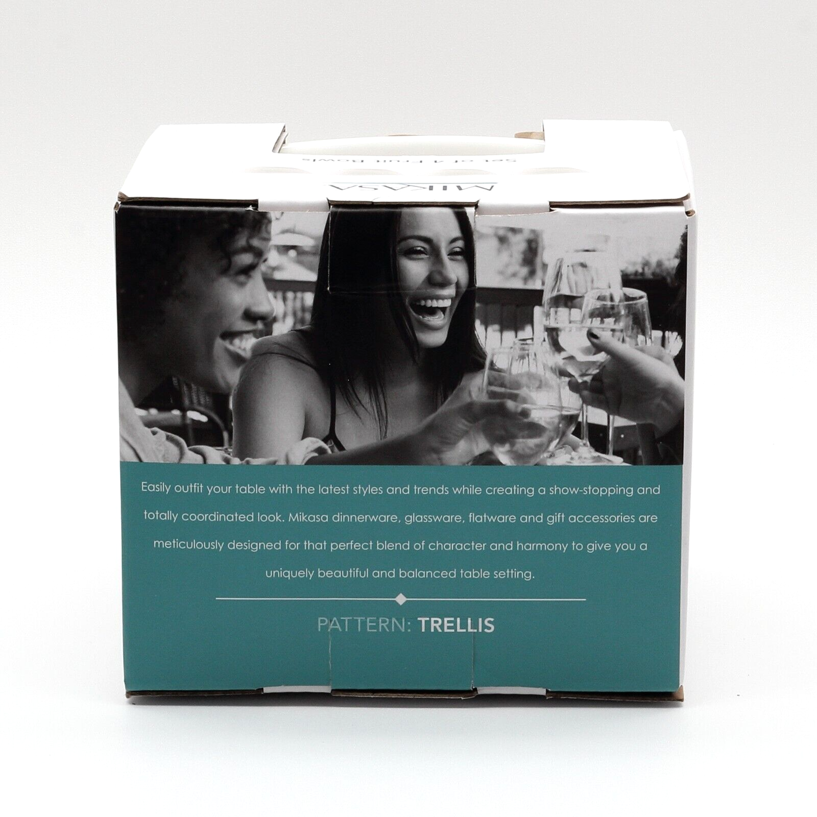 Mikasa Trellis Bone China Small White Fruit Bowls, Set of 4