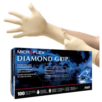 Microflex Diamond Grip MF-300-XL Latex Gloves X-Large (2 Boxes of 100)