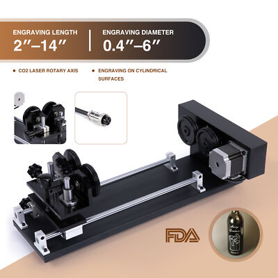 4-Wheel Rotary Axis Attachment for above 50W Laser Engraver Cylinder Rotation