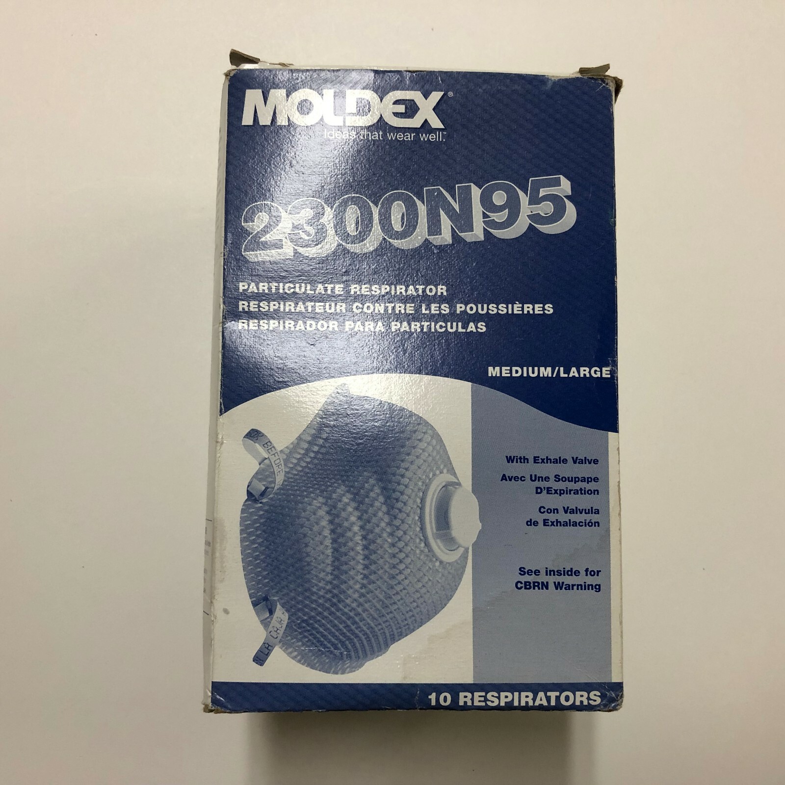 Moldex 2300N95 Series Particulate Respirator Half-Face Mask Med/Large 10/Box