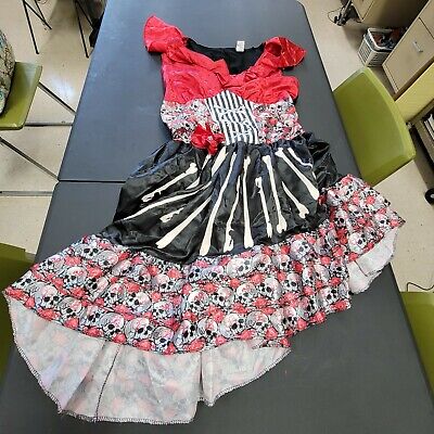 Women's Halloween Costume Sz M/L Day of the Dead Gorgeous Colors and Cute Style