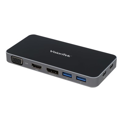 VT200 Portable USB-C Dual Monitor Hub - 1x DP, 1x HDMI, 1x VGA, 2X USB-A Port...