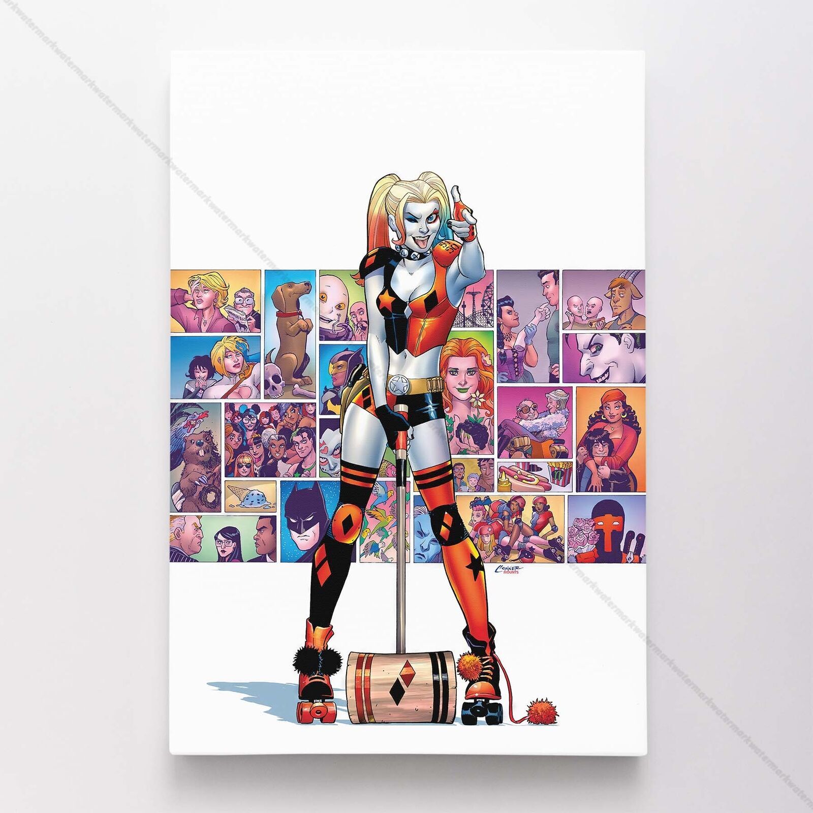 Harley Quinn Poster Canvas Superhero DC Comic Book Comics Wall Art Print #4334