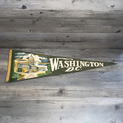 Washington D.C. Felt Pennant VINTAGE ~26''x8'' The Capitol