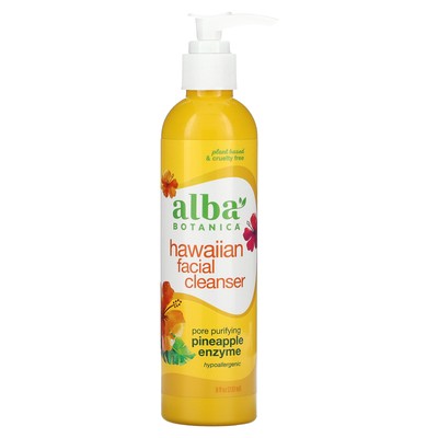 Alba Botanica Очищающее средство для лица Ананасовый фермент 8 жидких унций 237 мл Гипоаллергенный,
