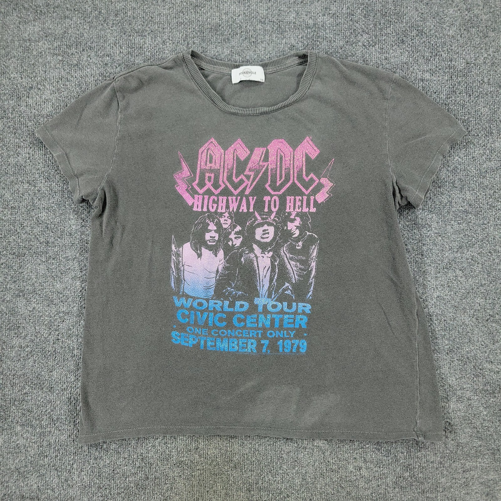 SoulCycle Shirt Women's Large Gray AC/DC Highway To Hell