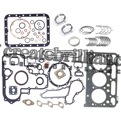 Overhaul Re-ring Kit for Kubota D1503 Engine Excavator KX91-3 U35 Loader Tractor