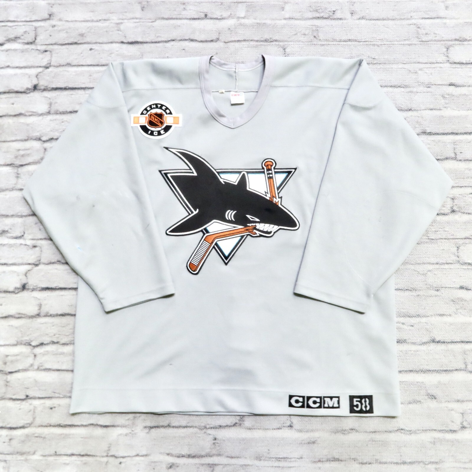 Vintage San Jose Sharks Center Ice Fight Strap Jersey