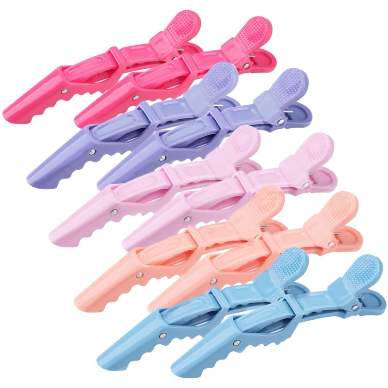 10PCS Plastic Non Slip Hair Clips for Women, Professional Alligator